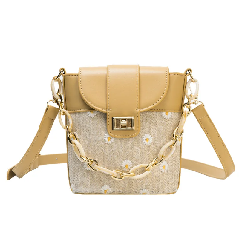 

Summer Daisy Small Bag Female 2020 New Korean Version of Messenger Bag Chain Fashion Bucket Bag Western Style Package