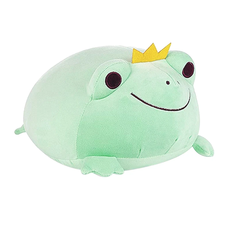 

35cm Cute Crown Frog Plush Toys Soft Cotton Stuffed Animal Pillow Kids Toys Kawaii Smile Frog Dolls for Children Birthday Gift