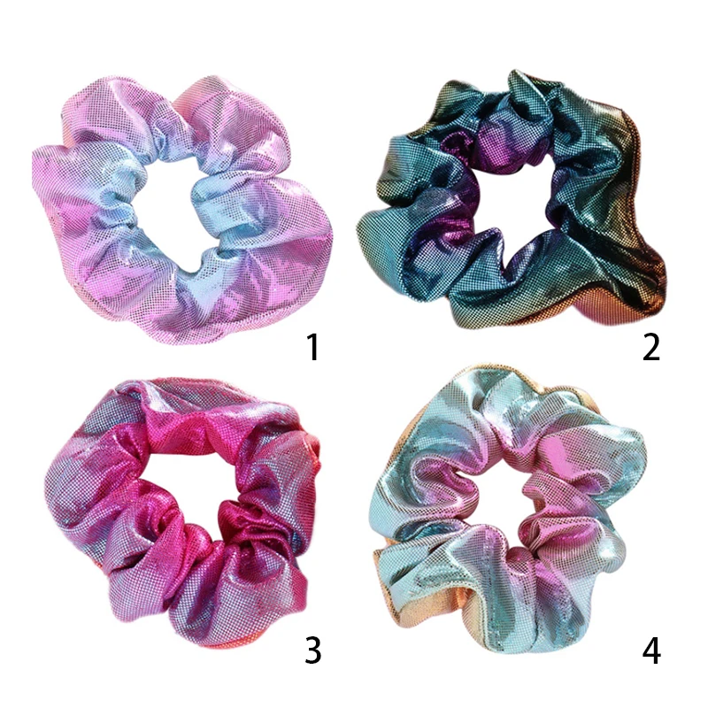 New Fashion Women Colorful Elastic Bronzing Hair Rope Glitter Ponytail Holder Ring Multi-color |