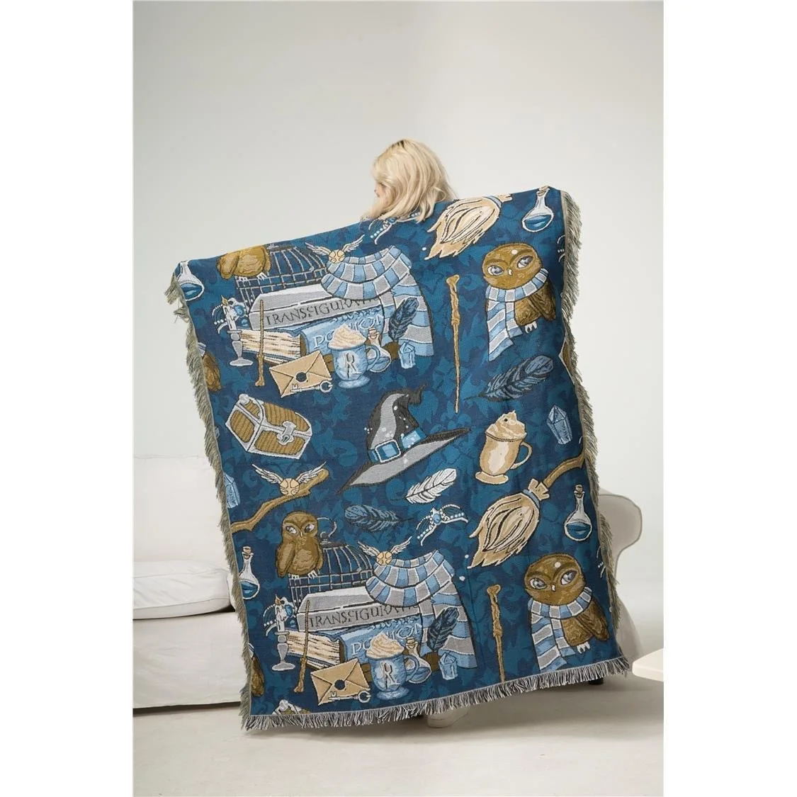 

Одеяло для дивана Harrpot, синее волшебное мультяшное одеяло, гобеленовое декоративное одеяло, диванное одеяло, подводная лодка