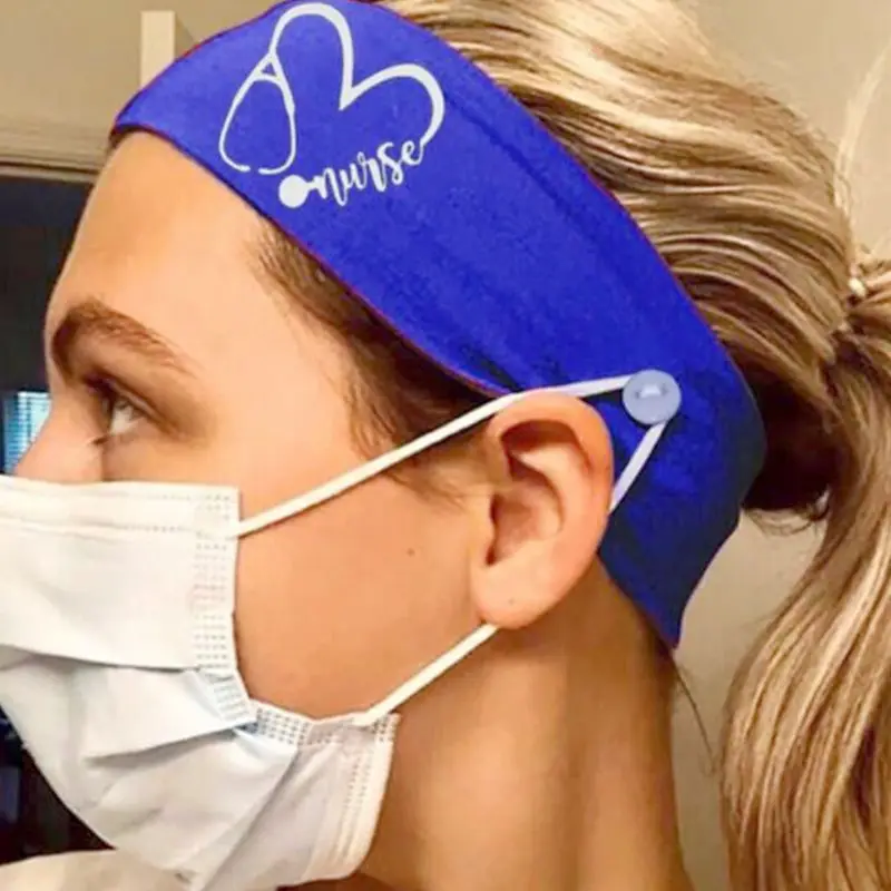 Унисекс с принтом медсестры повязка на голову пуговице Красивая стетоскоп