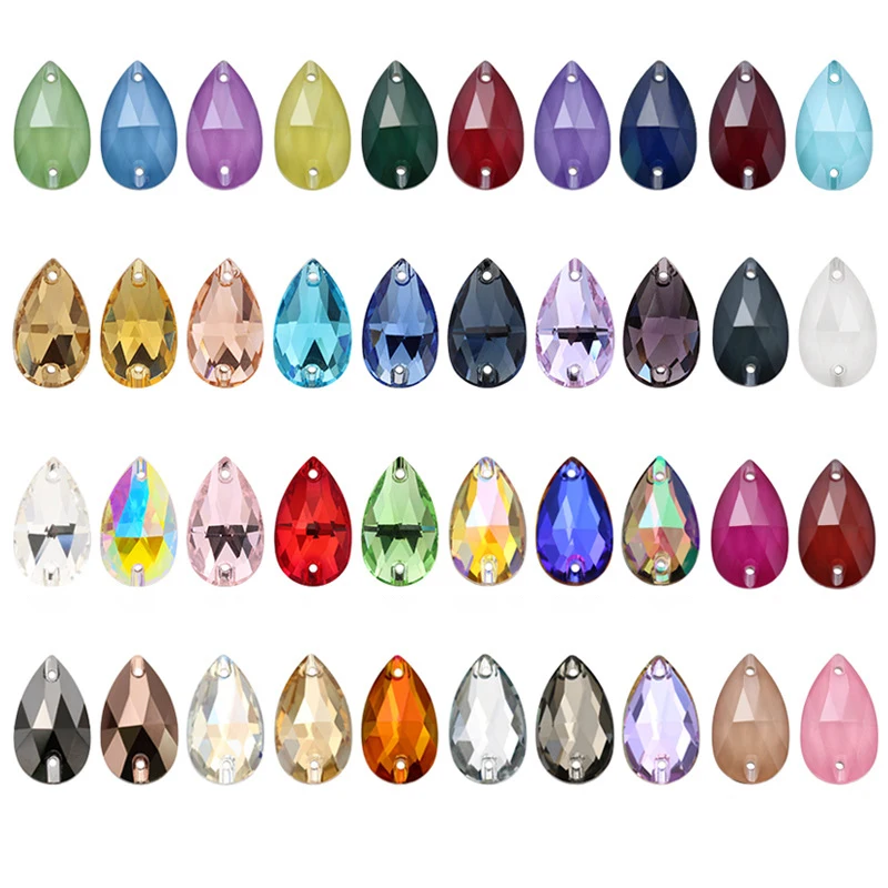 

Astrobox New Top Quality Drop Glass Crystal Strass Sew On Rhinestones Flatback Beads Rhinestone For DIY Clothing Jewelry Making