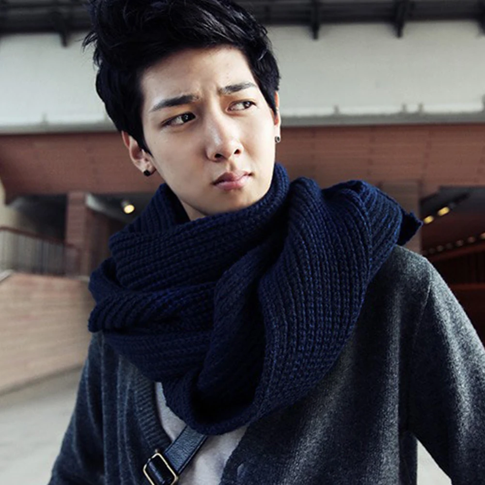 Зимний женский и мужской модный вязаный шарф зимний теплый шарфы шаль парные