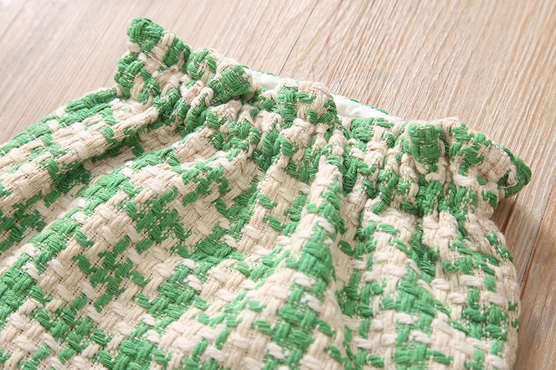 2019 г. Комплект одежды для маленьких девочек вязаный жилет + юбка костюм