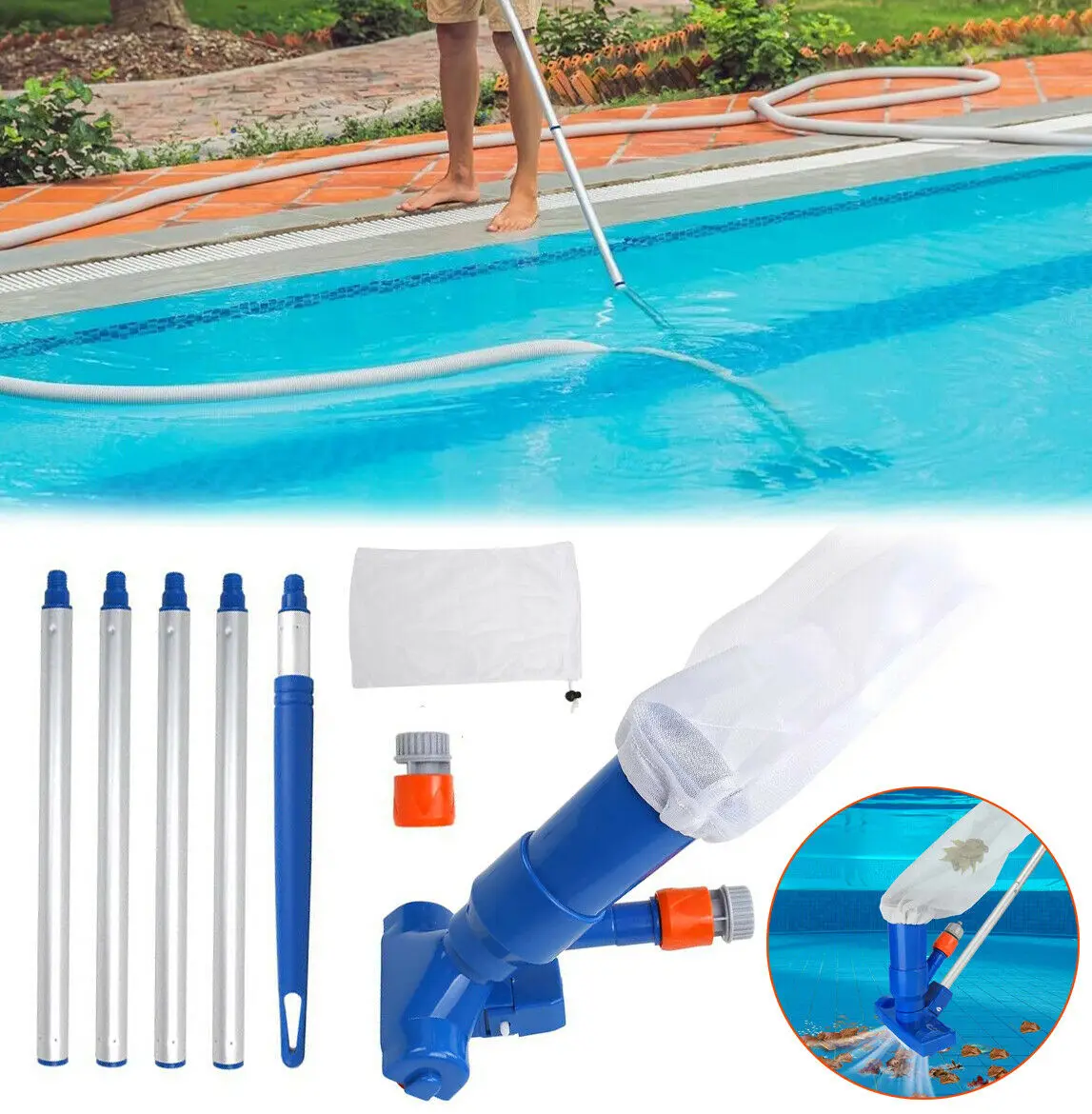 

Swimming Pool Vacuum Cleaner Suction Head Pond Fountain SPA Cleaner with handle Cleaning Disinfect Tools
