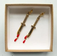 bloodlust earringdagger earringsknife earringsred drop earringhorror jewelry