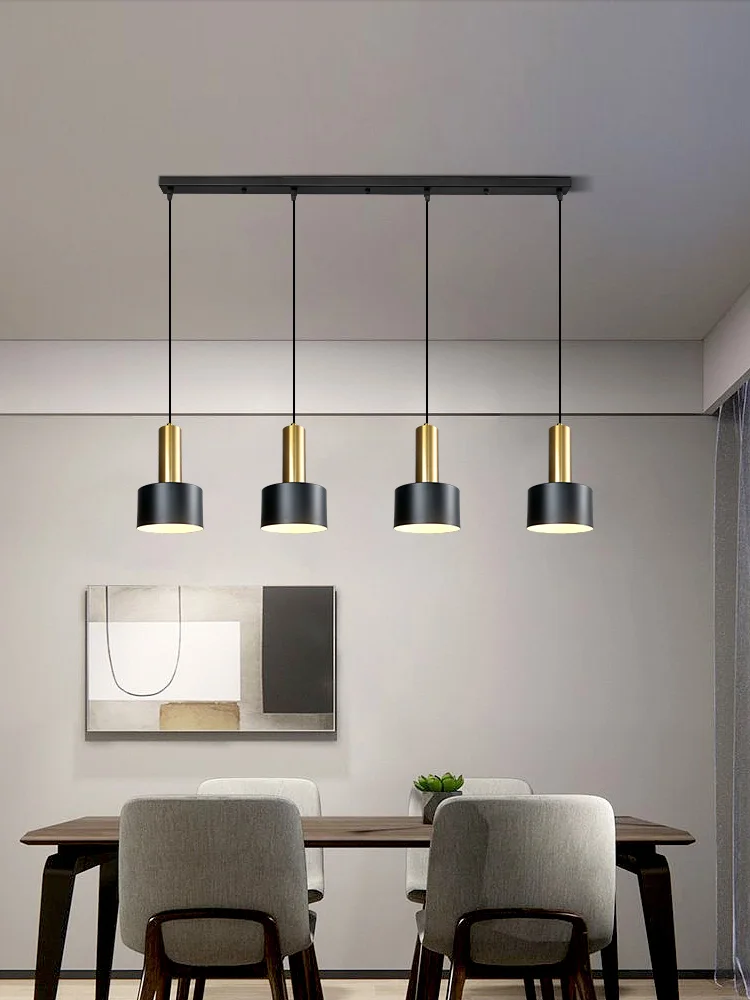 

Minimalist dining room chandelier, modern Nordic lamp, light luxury living room lamp, long dining table, bar table lamp