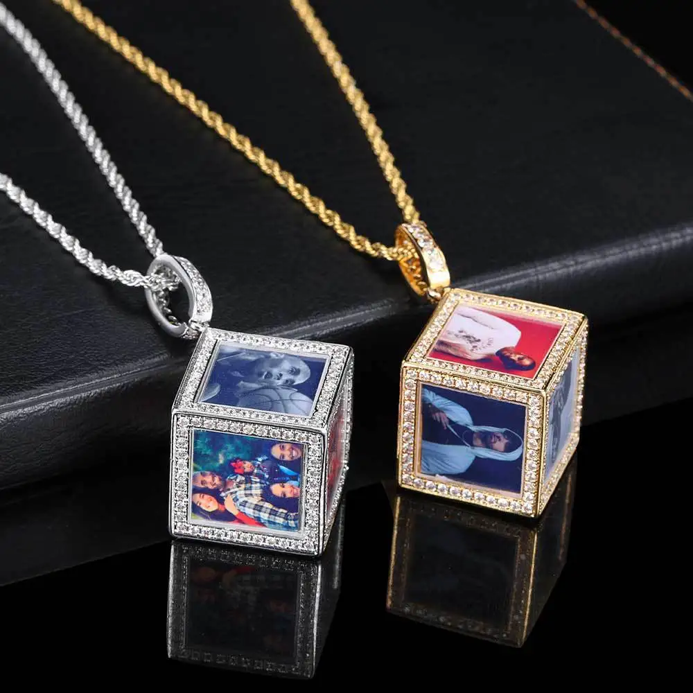 

DIY Personalized Cube Memory Photo Pendant Fashion Jewelry