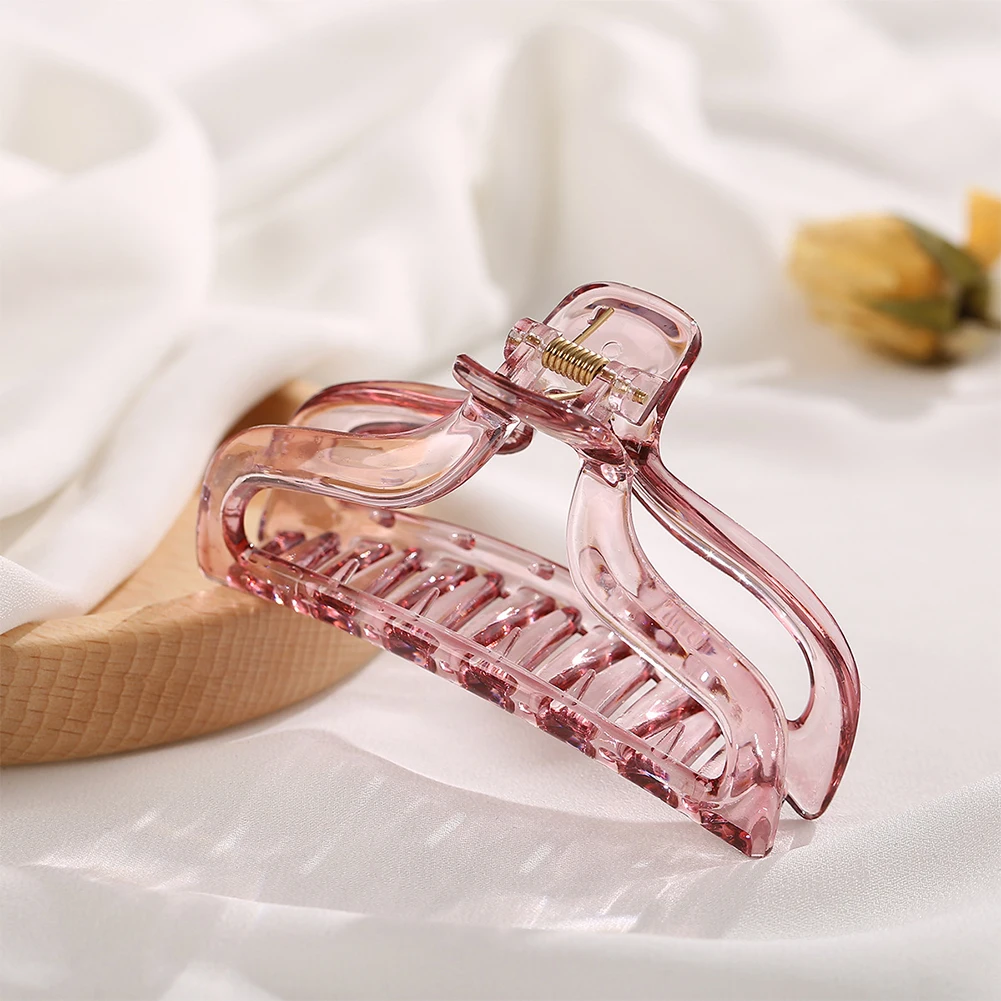 

Fashion Women Elegant Transparent Jelly Hollow Hair Claw Hair Clips Ponytail Claw Headband Hairpin Hair Crab Hair Accessories