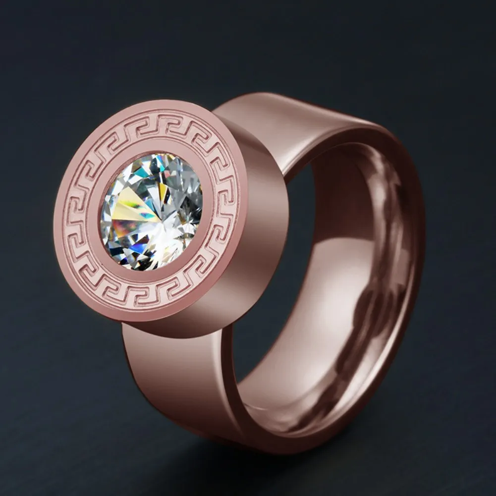 

Titanium Steel Jewelry Creative Great Wall Pattern European and American Stainless Steel Rings Fashion Women's Rings