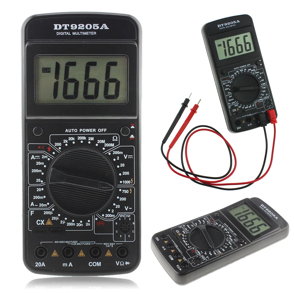 

Цифровой портативный Амперметр ANENG DT9205A, профессиональный цифровой мультиметр с ЖК дисплеем, переменного/постоянного тока