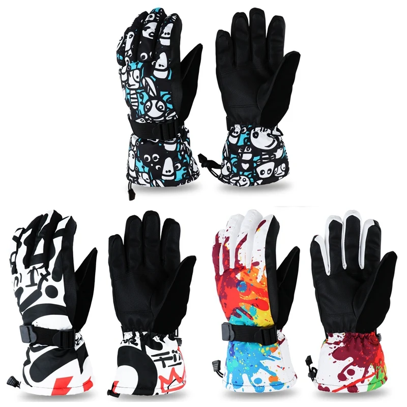 

Breathable Antiskid Durable Warm Ski Gloves Skiing Snowmobile Waterproof Windproof Thermal Fleece Snow Motorcycle Riding Gloves