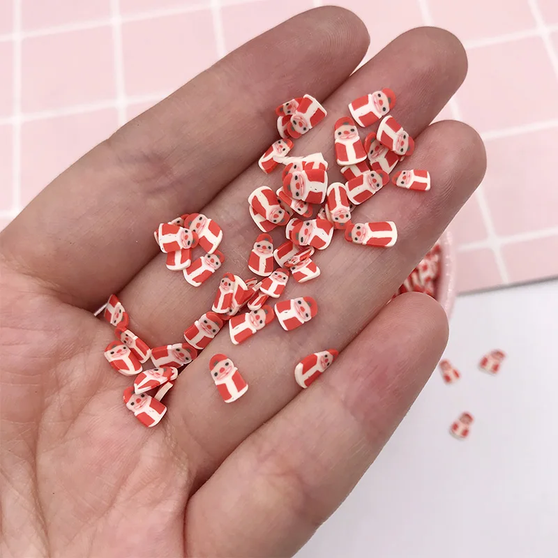 100 г 5 мм Горячая мягкая полимерная глина Санта-Клаус ломтик посыпать для