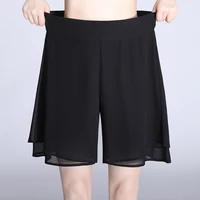 chiffon polka dot summer shorts for women woman black ladies skirt high waisted womens shorts wide leg short mujer
