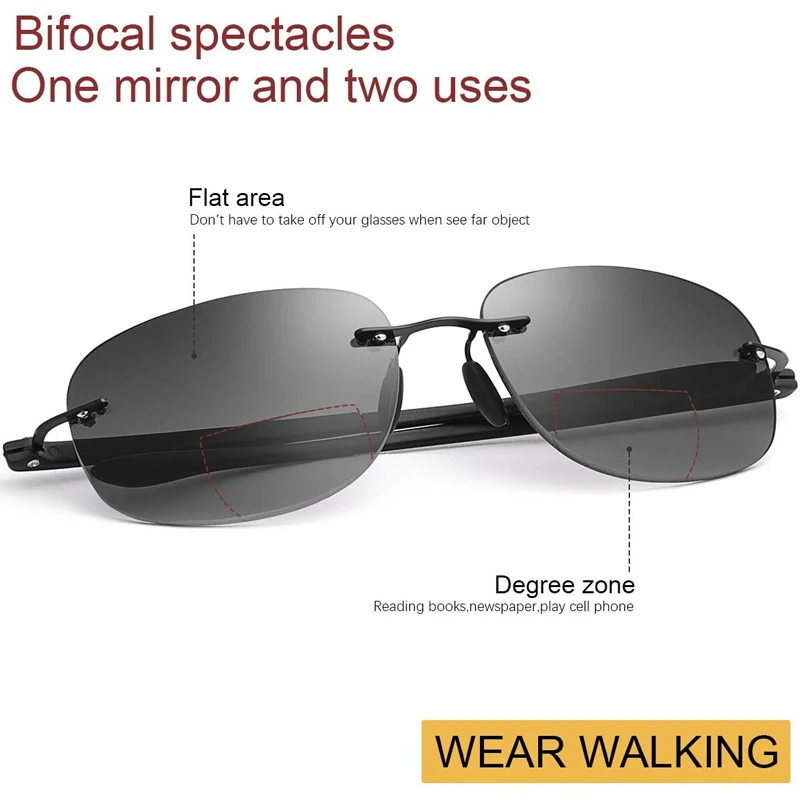 Солнцезащитные очки без оправы унисекс 1 5 для чтения с защитой UV400|Мужские чтения|