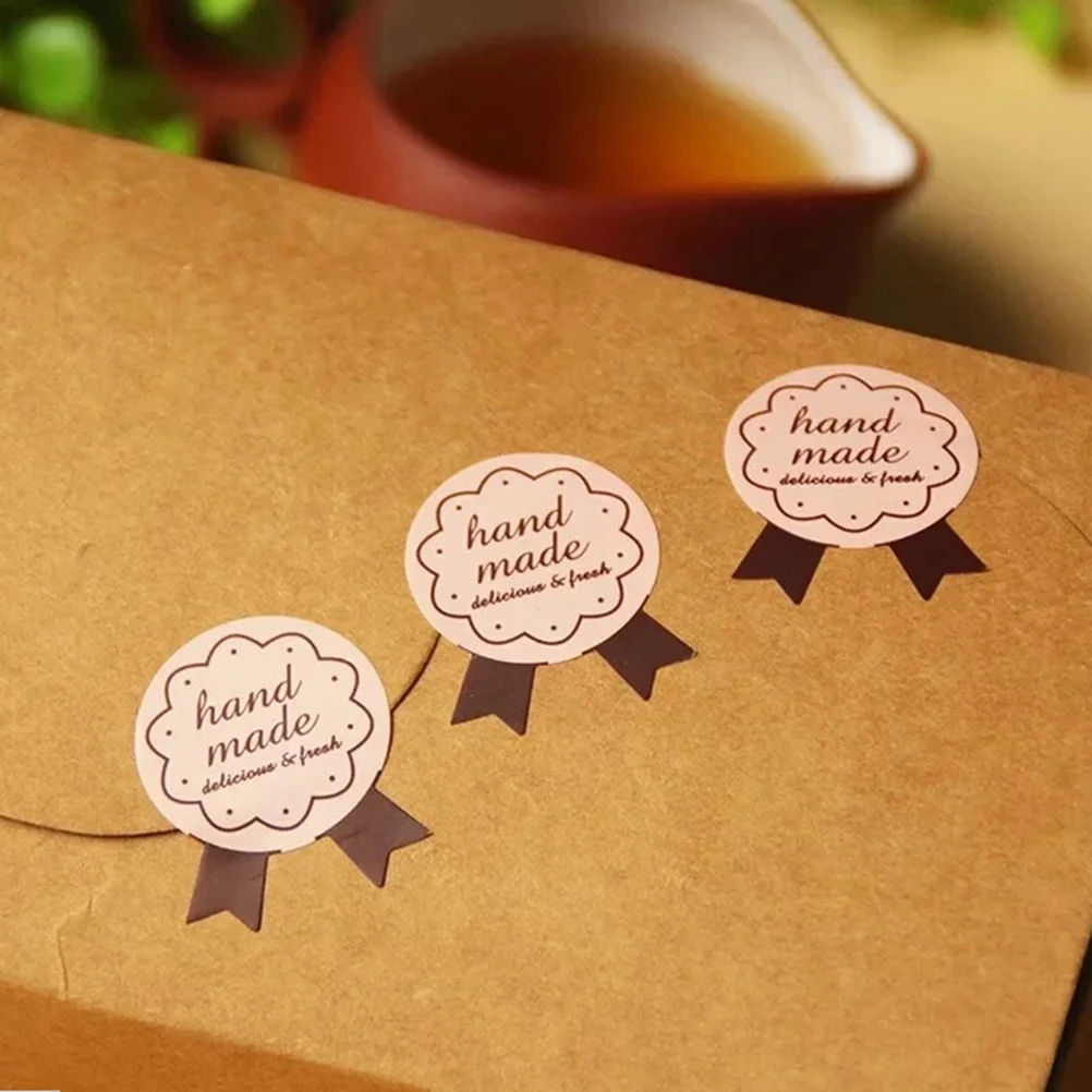 Высокое качество 30 шт./лот ручная работа розовая форма медали печатная наклейка