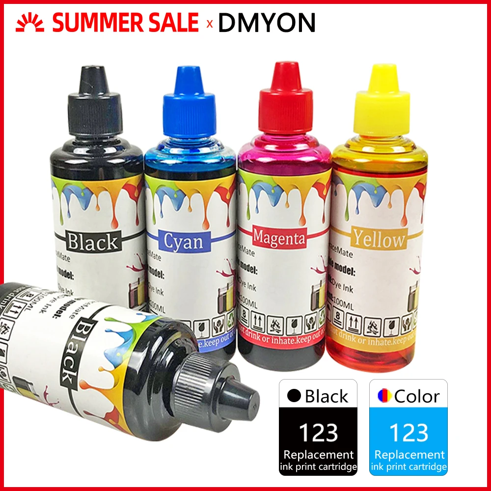 Набор для заправки чернил DMYON 123 совместим с принтерами HP 1110 2130 2132 2133 2134 2620 3630 3632 3637