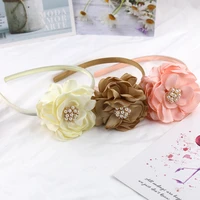 pearl fabric rose flower hairbands handmade headband children adult women girls headdress party beach wedding hair accessories