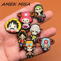 1pcs cartoon pirate king roronoa zoro shoes decoration accessories original jibz for croc charms for shoes bracelets kids gifts
