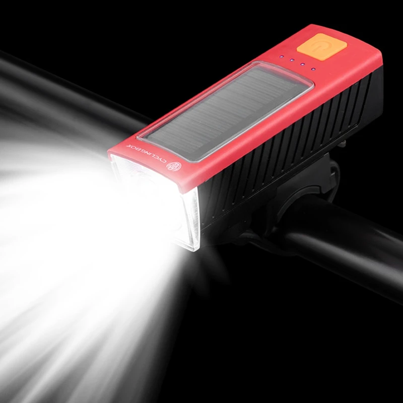 Велосипедный светодиодный фонарь на солнечной батарее 400 лм 1200 мАч | Спорт и