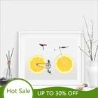 Художественный декор для езды на велосипеде, постеры и принты, картина на стену с изображением лимона, скандинавский художественный Сканди, холст, принт, здоровая жизнь, фитнес, Настенный декор