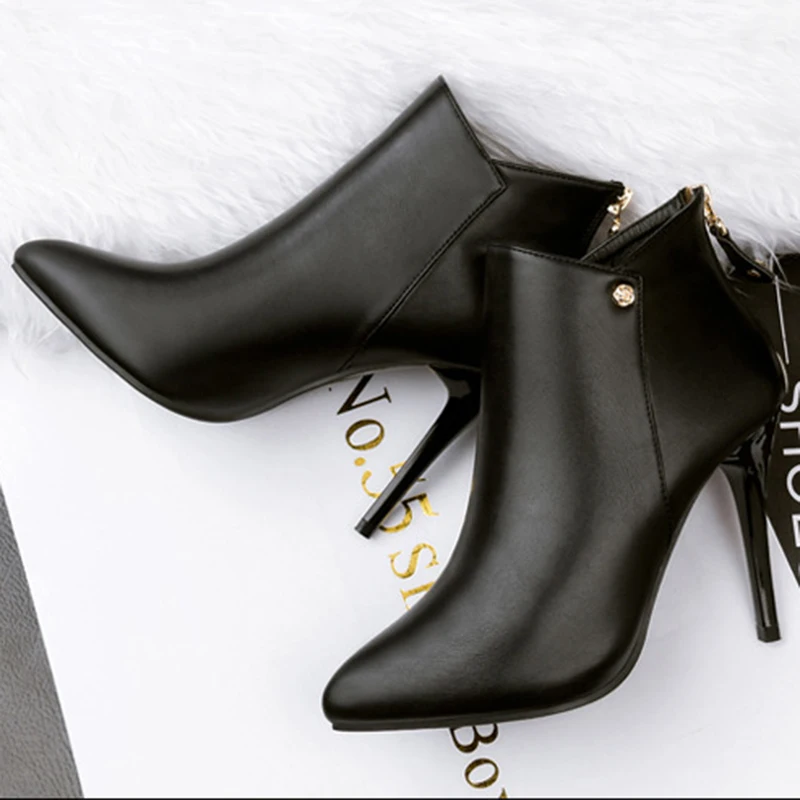 Новинка 2020 модные женские кожаные ботинки на высоком каблуке дизайнерские