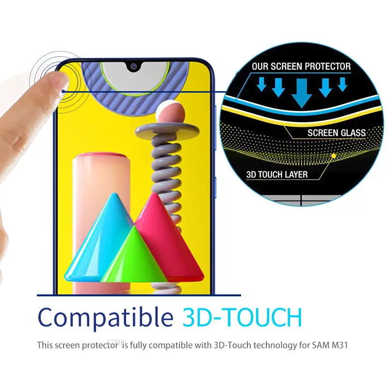 Защитное стекло 2 в 1 для Samsung M31 защитная пленка экрана и объектива камеры Galaxy M 31