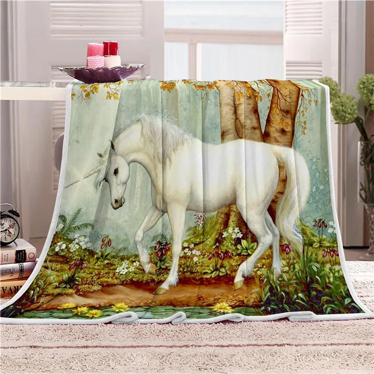 

Rainbow Unicorn blanket Flannel Fleece Double-sided Blankets for Beds Home Sofa Throw Blanket
