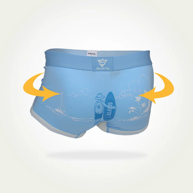 SEAFTE Mens Underwear Boxers Breathable Men Boxers Cotton Low Rise Men Boxer Shorts Panties Printing Sexy Underpants 2020 New