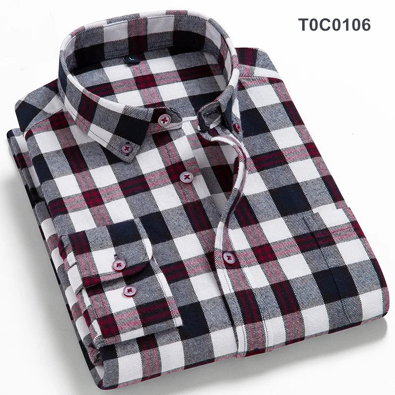 Flannel Plaid Mens Shirts For Men Long Sleeve Shirt Cotton Chemise Homme Dress Shirts Man Camisas De Hombre Casual Male Blouses