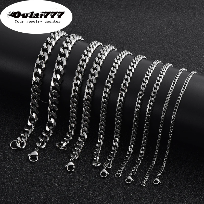 Цепочка из нержавеющей стали для мужчин и женщин ожерелье в стиле хип хоп панк