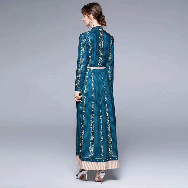 

Make spot - the European and American fashion joker show thin waist positioning printed dresses