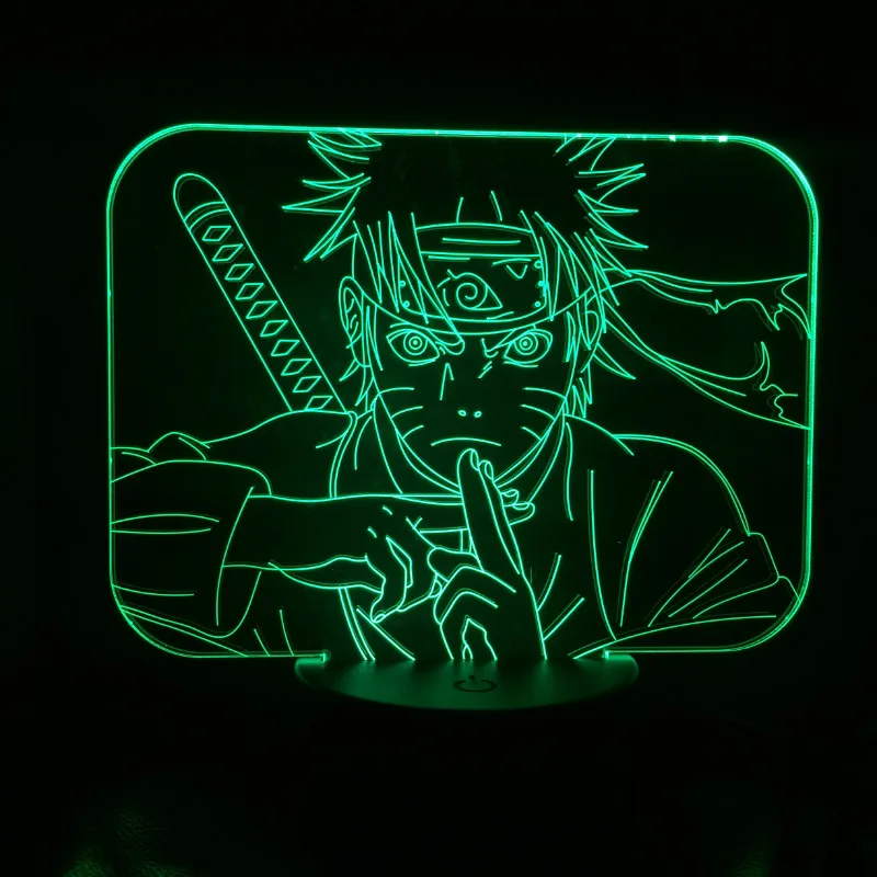 Naruto 2 Светодиодный ночной Светильник аниме «Наруто» для детей с героями мультфильмов Какаси из аниме «Как у героя мультфильма Саскэ Сакура японское аниме Манга дружбы комиксов Сенсор лампа Ночной светильник 3d лампа - Испускаемый цвет: Naruto 2