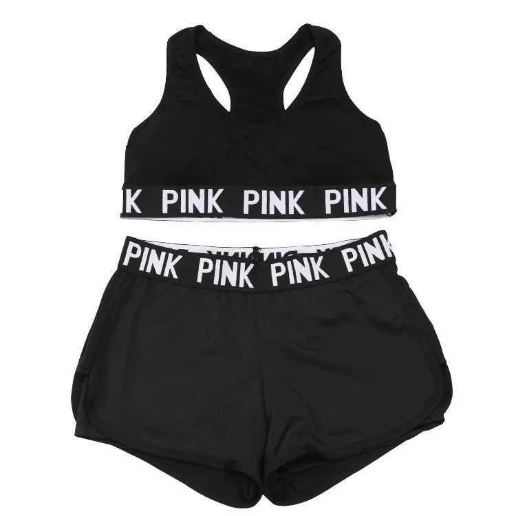 black Set Новинка, Женский комплект для занятий йогой, женская одежда для занятий спортом для спортивного зала, спортивный комплект для бега, женская одежда для фитнеса, Conjunto Sport Mujer - Цвет: black Set