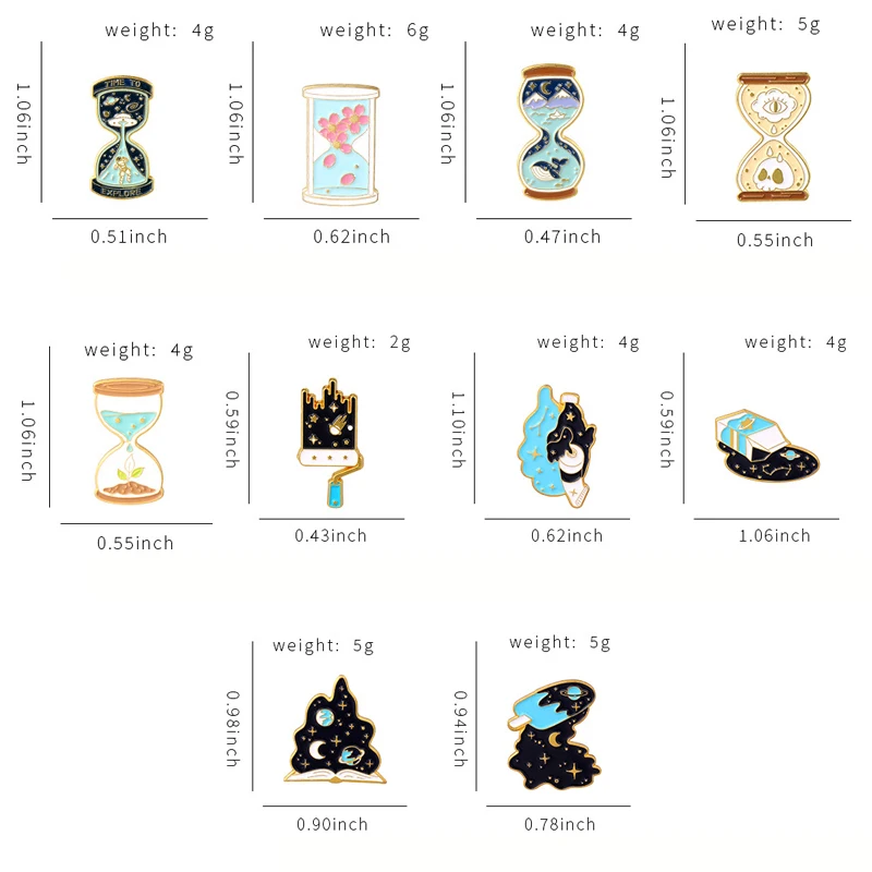 Креативные модные Мультяшные песочные часы звездного неба брошь на лацкан с