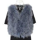 Жилет женский из натурального страусиного меха, 2020