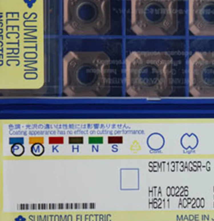 

Sumitomo CNC Blade SEMT13T3AGSR-G ACP200 SEMT13T3AGSR-H ACP300
