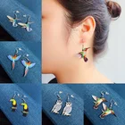 Акриловые Висячие серьги для женщин, ручной работы, птица, сова, ранние серьги, магнитная лента, новый дизайн, телевизионные серьги, ювелирные изделия