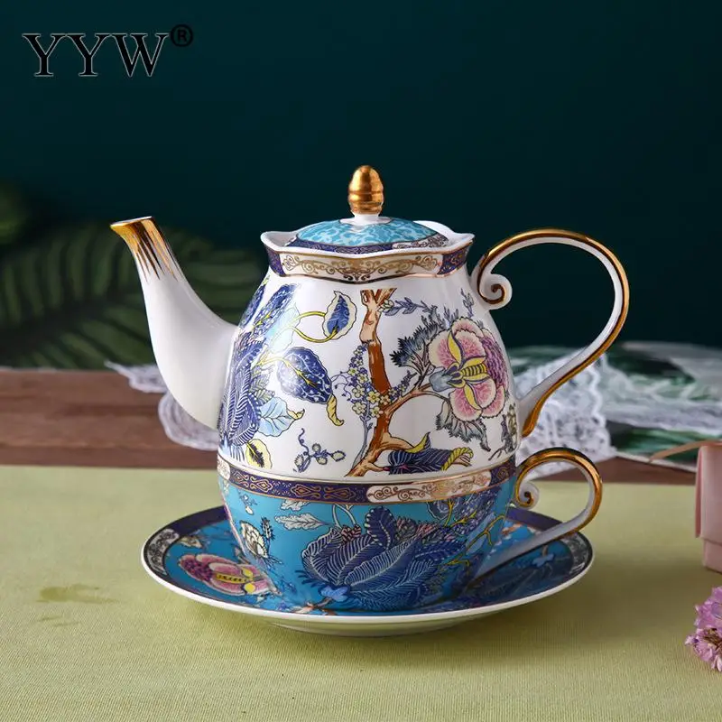 

Guochao Ceramic Tea Set Creative Personal Flower Tea Set Tea Cup Exquisite Coffee Set Set Bone China Afternoon Tea Flower Teapot
