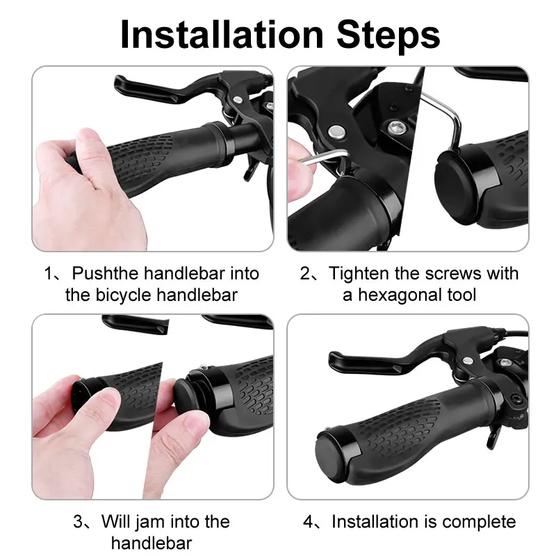 

Bicycle Parts Grip MTB Shock-absorption Road Bike Handlebar Cover Aluminium Alloy Lock Rubber Anti-slip Cycling Handle Grips End