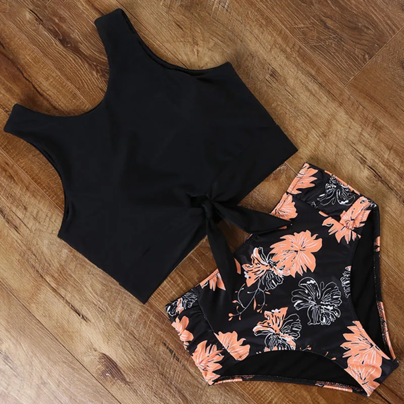 

Новинка 2020, пикантное бикини, европейское и американское пикантное бикини с открытой спиной и высокой талией, облегающее цветочное бикини, ...