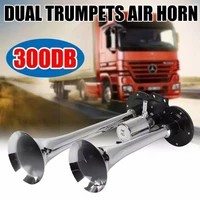 300db car air horn super loud tweeter electric horn motorcycle air horn for automobile train car tubes truck universal doub u0i1
