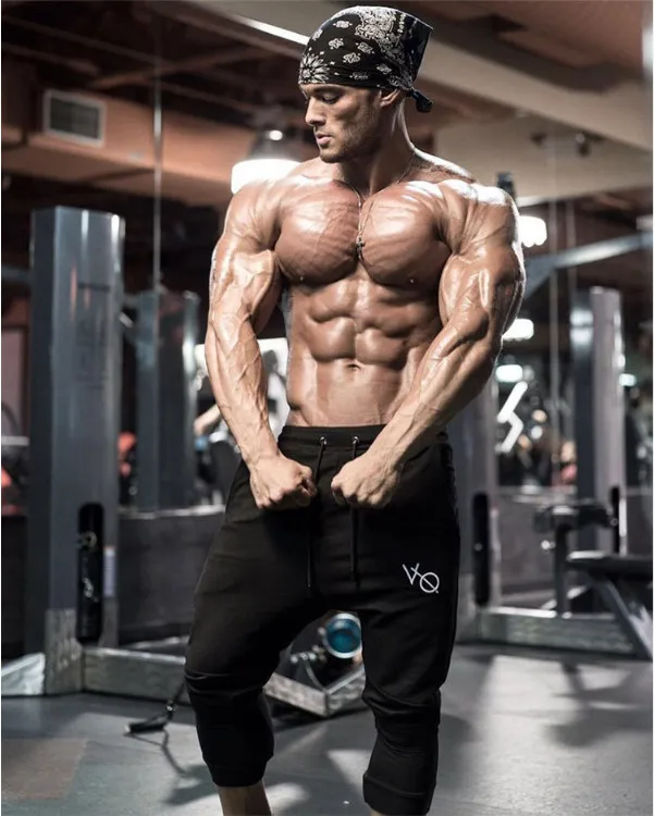 Мужские спортивные штаны для спортзала обтягивающие брюки бега серые хлопковые