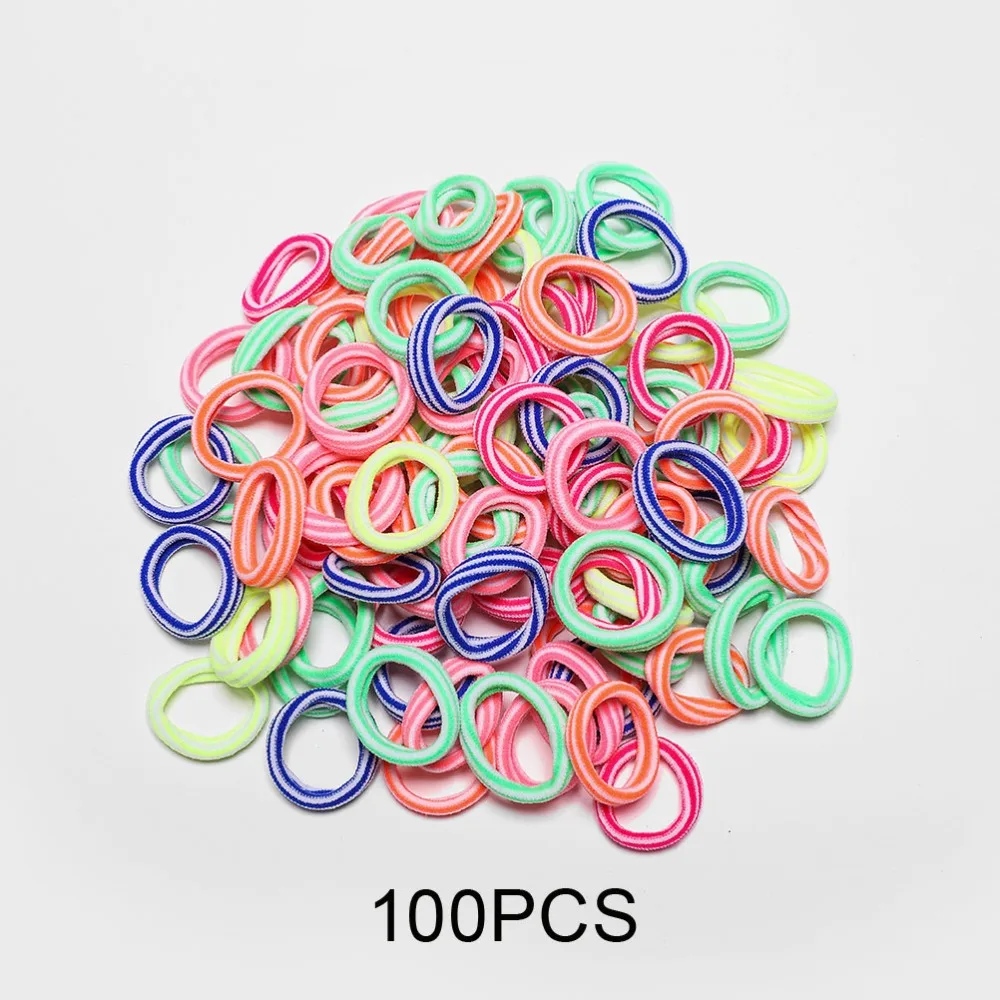 M MISM 100/50 шт Высокая эластичность разные цвета резинка для волос комплект Для женщин аксессуары для волос для девочек модная эластичная, для волос для девочек; мини-юбка для детей