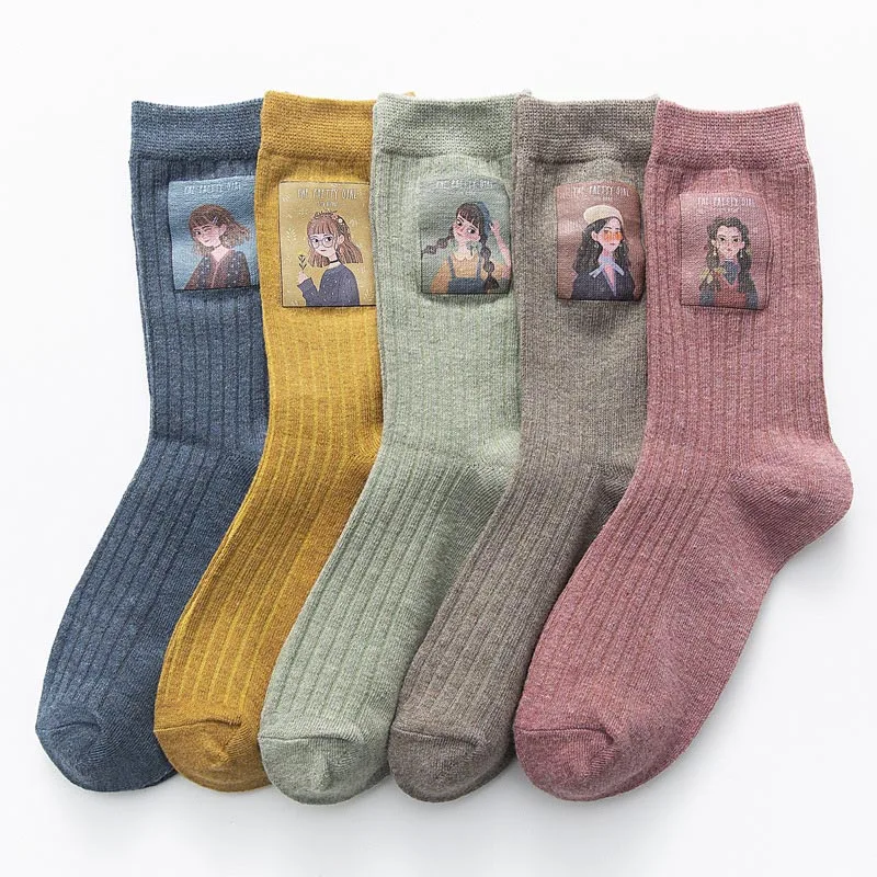 Женские носки в Корейском стиле хлопковые милые Харадзюку каваи|Носки| |