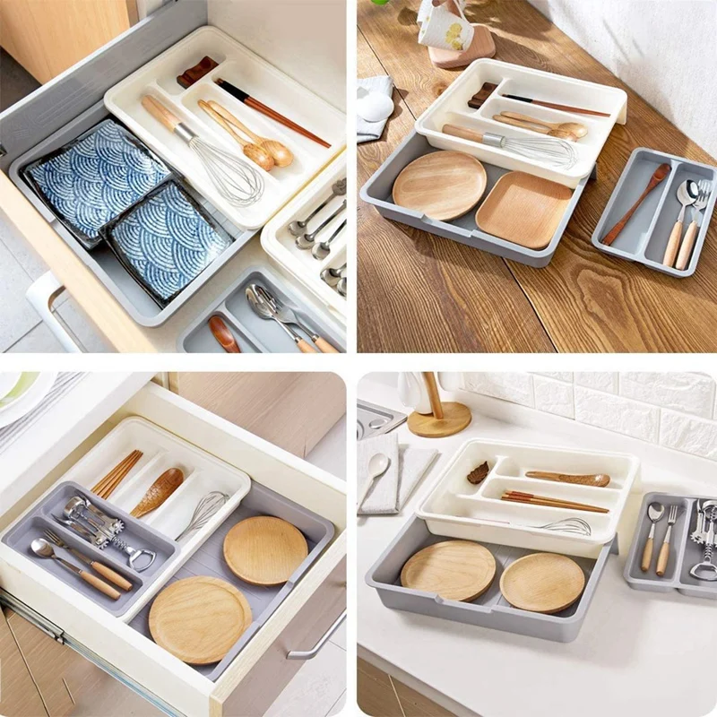 Выдвижной ящик для столовых приборов регулируемый кухонный посуды
