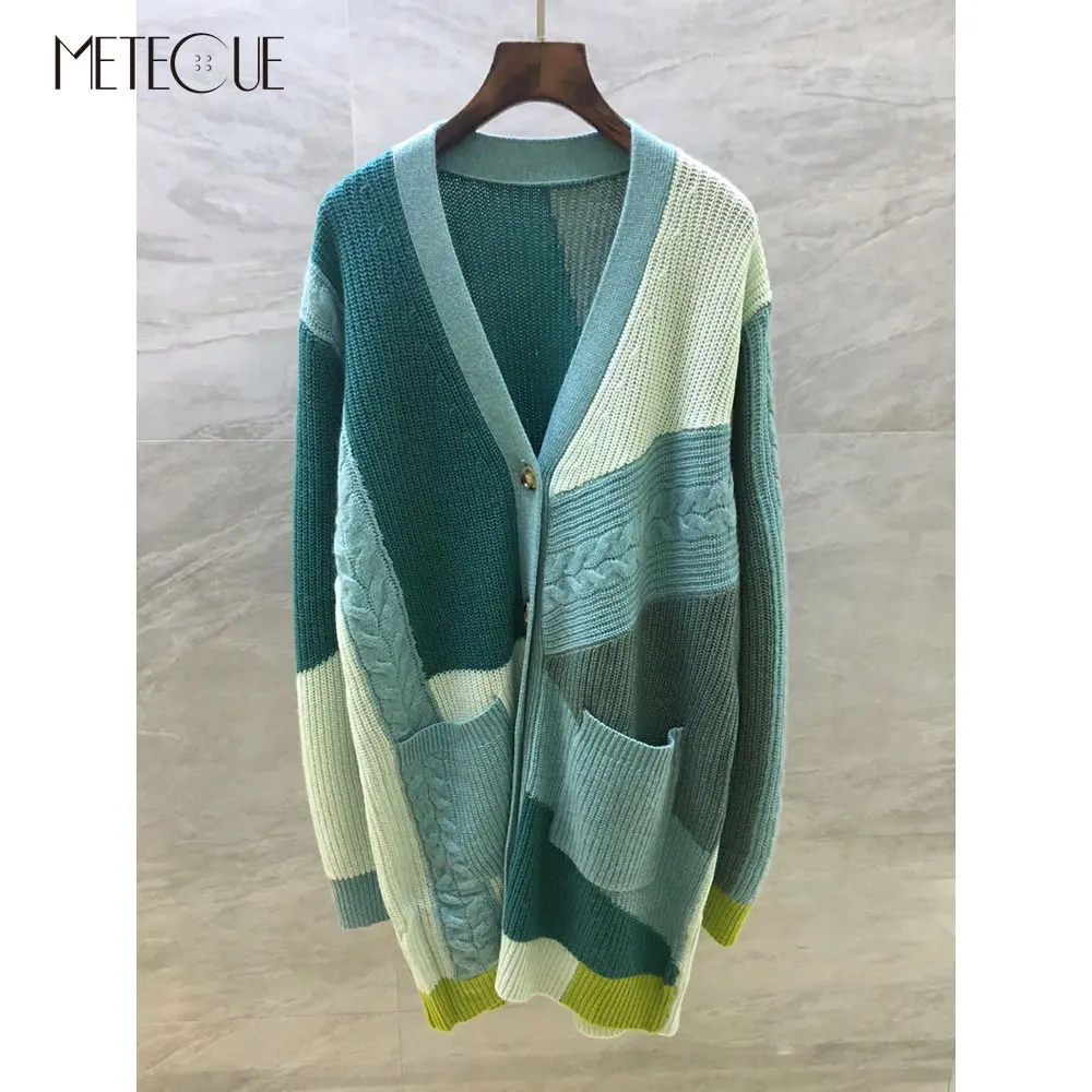 100% кашемировые длинные женские свитера 2019 осень зима Модные Цветные Лоскутные с