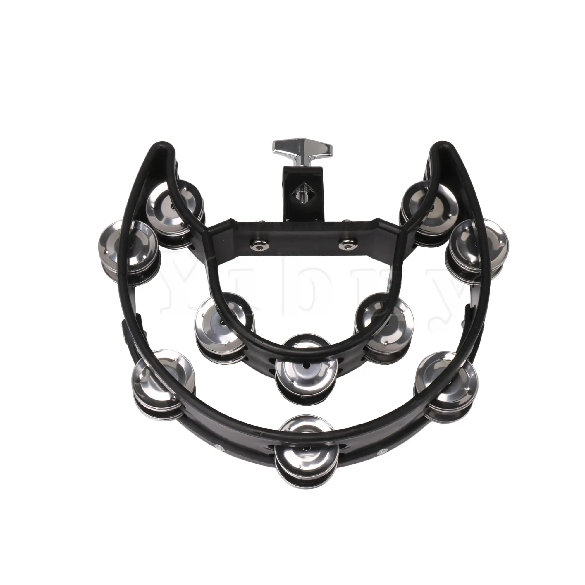 

Yibuy Half Moon Musical Tambourine Metal Jingles Plastic Musical Percussion
