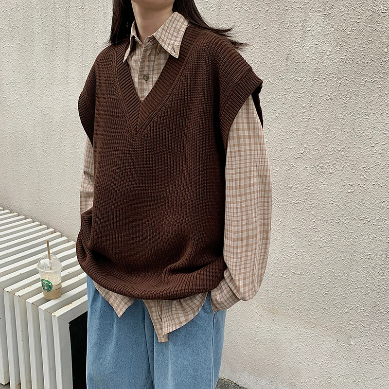 Разборчивого свитер без рукавов Сезон осень зима Женские однотонные Цвет v