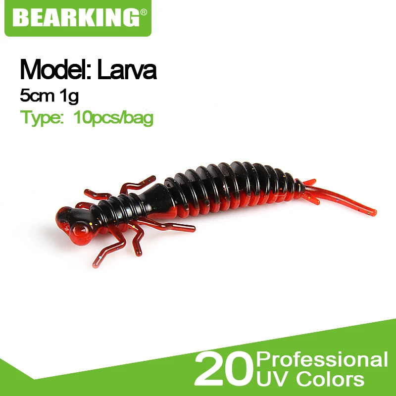 Мягкие приманки BEARKING Larva 5 см 1 г 10 дюймов искусственная силиконовая рыболовная